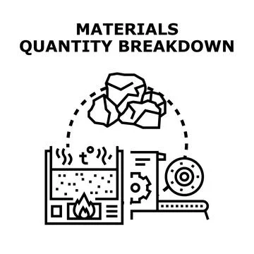 Materials quantity breakdown process analysis vector illustration イラスト素材