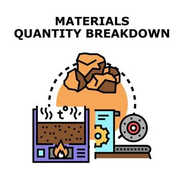 Materials quantity breakdown process analysis vector illustration イラスト素材