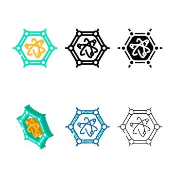 Materials quantum styleset technology color icon vector 스톡 일러스트