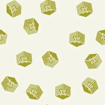 Materials quantum technology glyph seamless pattern Illustrazione stock