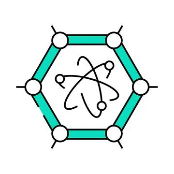 Materials quantum technology icon color illustration Stock Illustration