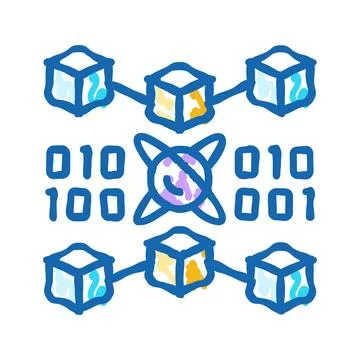 Materials quantum technology icon doodle illustration Stock Illustration