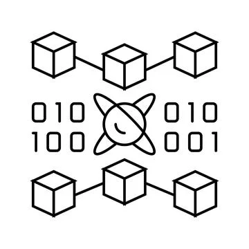 Materials quantum technology line icon vector illustration Stock Illustration