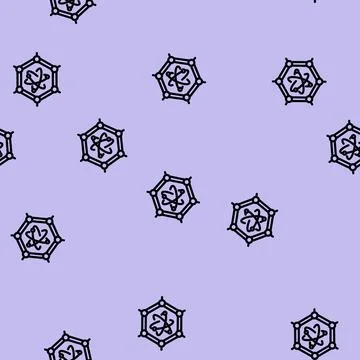 Materials quantum technology line vector seamless pattern Stock Illustration