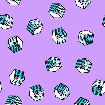 Materials quantum technology vector seamless pattern Stock Illustration