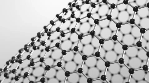 Materials science graphene molecular structure, nanotechnology 3d render Video stock 249553837