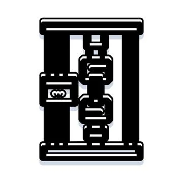 Materials testing machine analyzing strength and durability Illustrazione stock