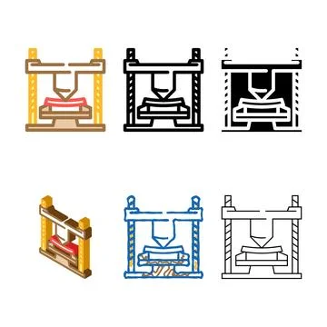 Materials testing mechanical engineer color icon simplified vector Stock Illustration
