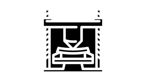 Materials testing mechanical engineer glyph icon animation Stock Footage 326744430