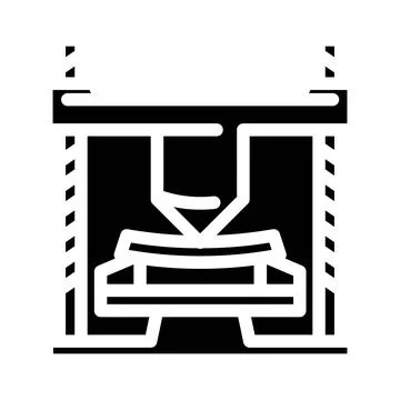 Materials testing mechanical engineer glyph icon vector illustration Illustrazione stock