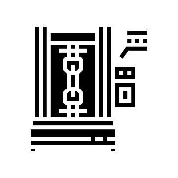 Materials testing mechanical engineer glyph icon vector illustration Illustrazione stock