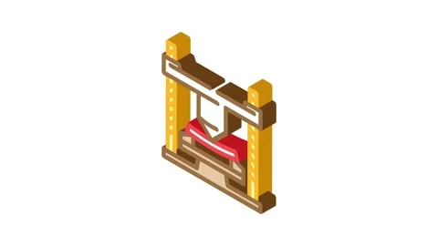 Materials testing mechanical engineer isometric icon animation Stock Footage 327291660