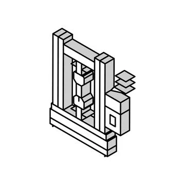 Materials testing mechanical engineer isometric icon vector illustration イラスト素材