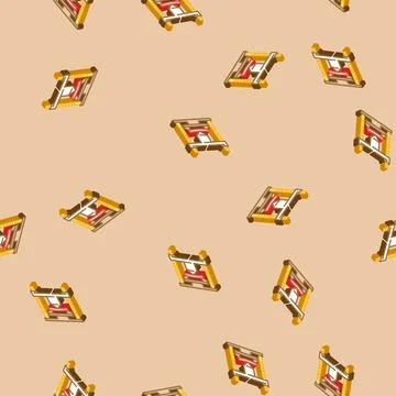 Materials testing mechanical engineer isometric icon seamless pattern イラスト素材