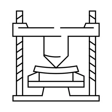 Materials testing mechanical engineer line icon vector illustration Stock Illustration