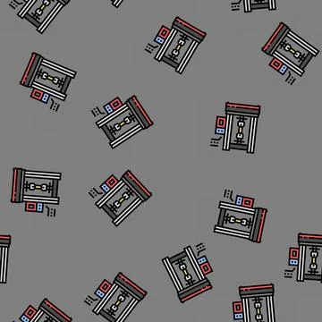 Materials testing mechanical engineer vector seamless pattern Illustrazione stock