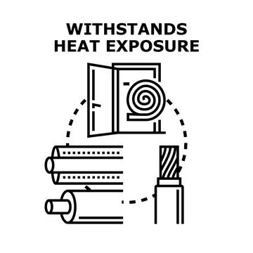 Materials withstanding heat exposure concept illustration Stock Illustration
