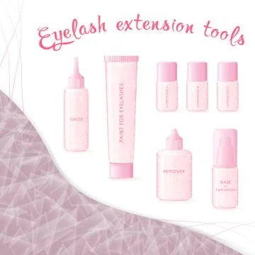 Materials for working with eyelashes Illustrazione stock