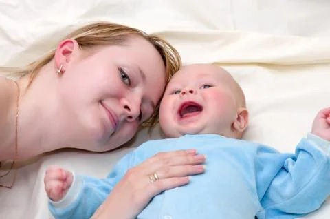Maternal happiness Stock Photos