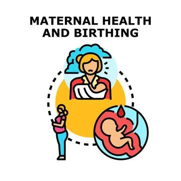 Maternal health and birthing process concept Illustrazione stock