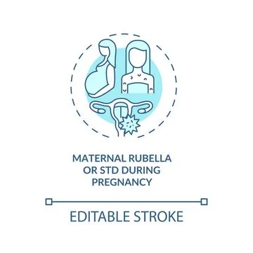 Maternal rubella and STD during pregnancy concept icon Stock Illustration