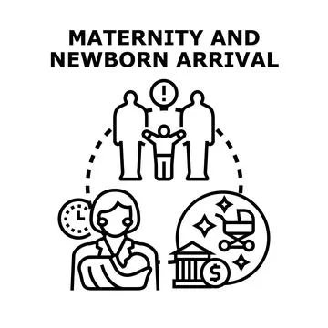 Maternity and newborn arrival concept vector illustration Stock Illustration