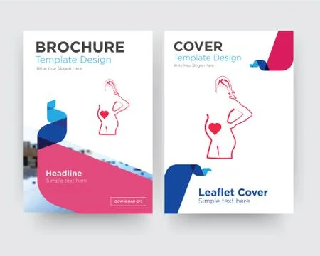 Maternity brochure flyer design template Free Stock Illustration
