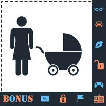 Maternity icon flat Stock Illustration
