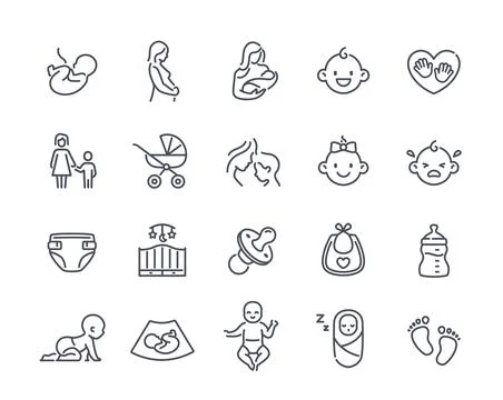 Maternity icons set Stockillustratie