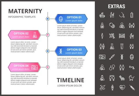 Maternity infographic template, elements and icons Stock Illustration