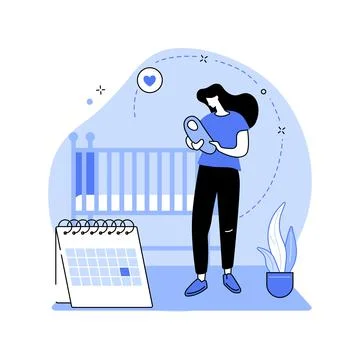 Maternity leave abstract concept vector illustration. Stock Illustration