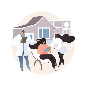 Maternity services abstract concept vector illustration. Stock Illustration