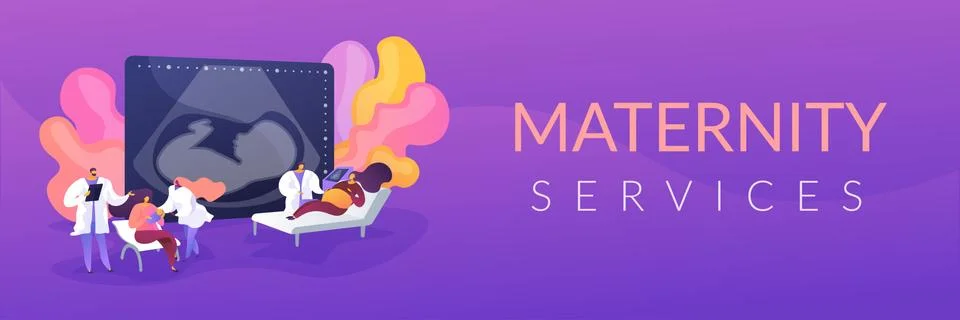 Maternity services concept banner header Stock Illustration
