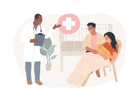 Maternity services isolated concept vector illustration. Ilustración de archivo