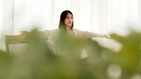 Maternity yoga is safe exercise. Useful for both pregnant and unborn babies  Stock Footage 109588955