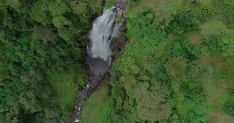 Materuni waterfall seen from above Stock Footage 165661345