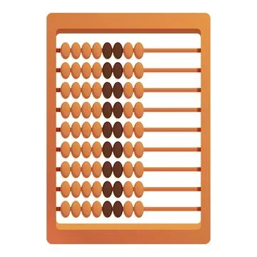 Math abacus icon, cartoon style Illustrazione stock