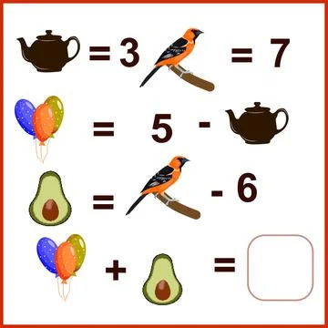 Math activity sheet for kids. Count up to 10. Illustrazione stock