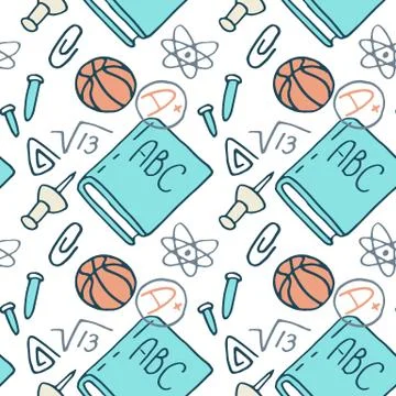 Math and chemistry stuff seamless pattern Illustrazione stock