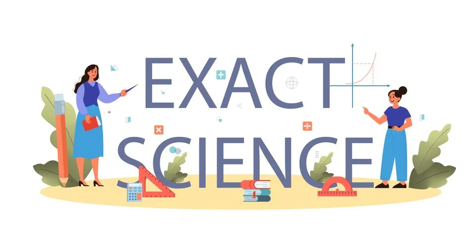 Math and exact science course typographic header concept. Learning Stock Illustration