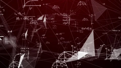 Math and physics formulae pass through the screen and fall away. Animation of Stock Footage 245115625