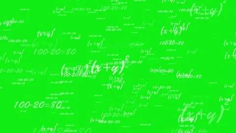 Math and physics formulas, green screen Vídeos de archivo 311413372