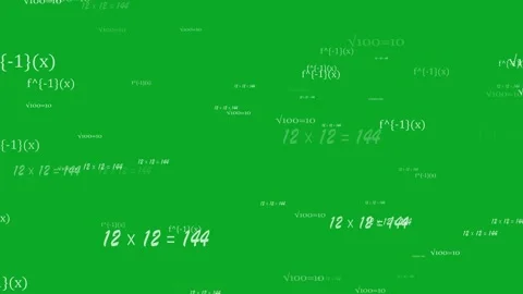 Math and physics formulas, green screen Stock Footage 311413384