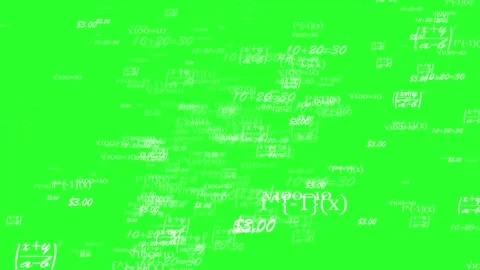 Math and physics formulas, green screen Stock Footage 311413459