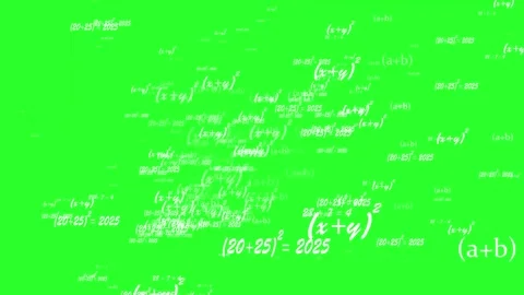 Math and physics formulas, green screen Stock Footage 311413464