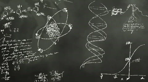 Math and Science Blackboard Scribbling HD Stock Footage