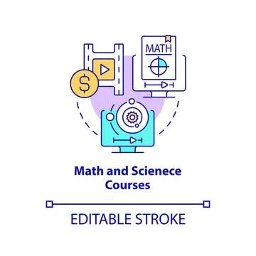 Math and science courses concept icon Stock Illustration