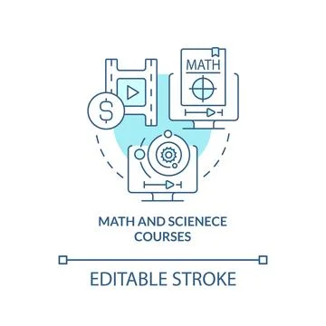 Math and science courses turquoise concept icon Stock-Illustration