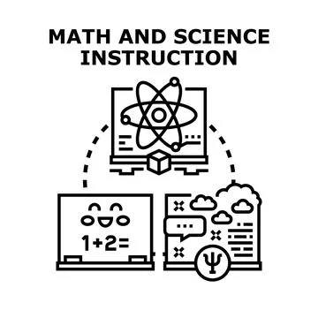 Math and science instruction concept illustration Illustrazione stock