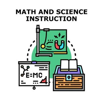 Math and science instruction education and learning concept Иллюстрация